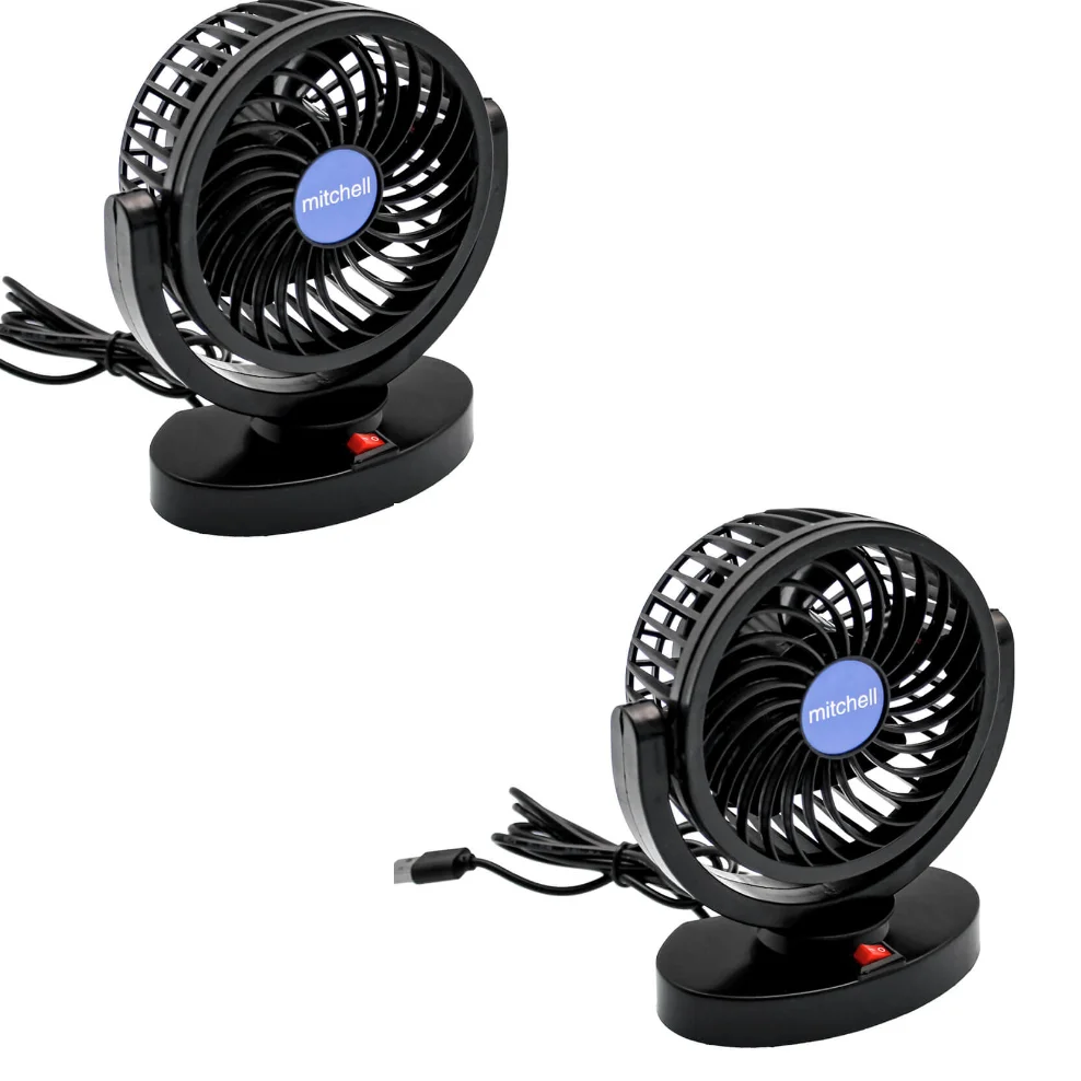 Set 2 Ventilatoare portabile pentru masina 15W negru MARS 306