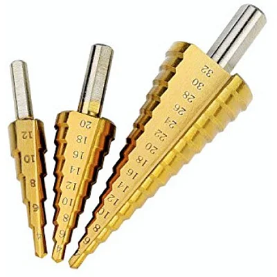 Set 3 FREZE Burghie in trepte pentru metal 4-32 mm