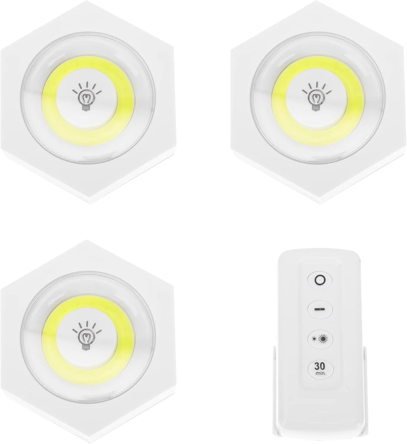 Set 3 Lampi Hexagonale LED Cob cu telecomanda si Butoane individuale