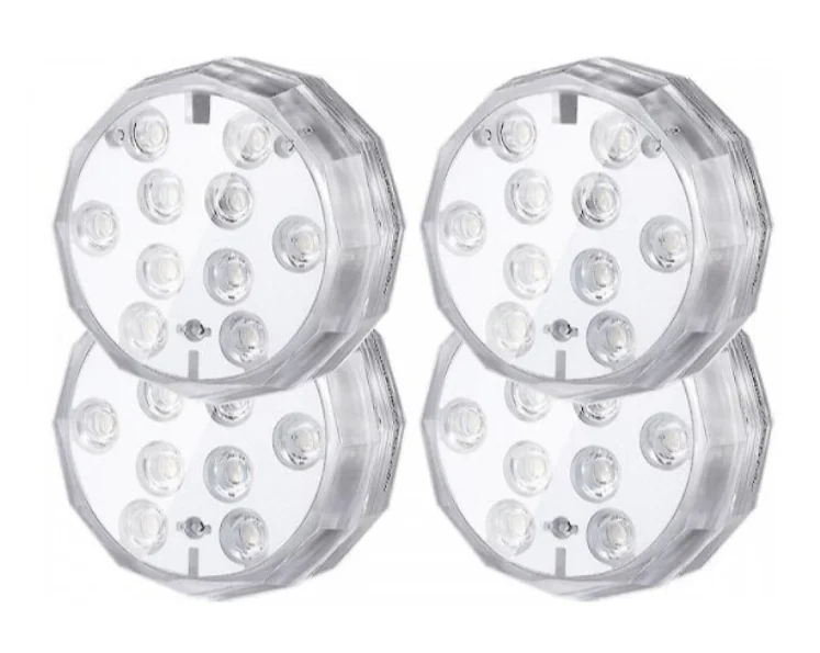 Set 4 lampi LED RGB cu telecomanda rezistente la apa BA