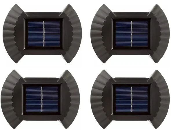 Set 4 Lampi solare cu lumina bidirectionala 2 led / lampa