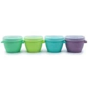 Set 4 recipiente silicon, 118 ml, Snap&amp;Go, Melii