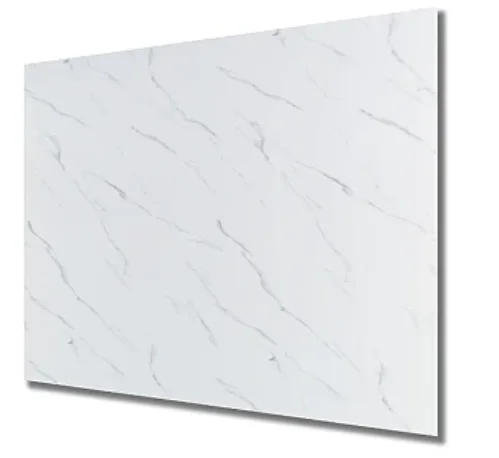 Set 5 Placi autoadezive CLS-011 pentru perete tip marmura 60 x 60 cm ALB CU DUNGI