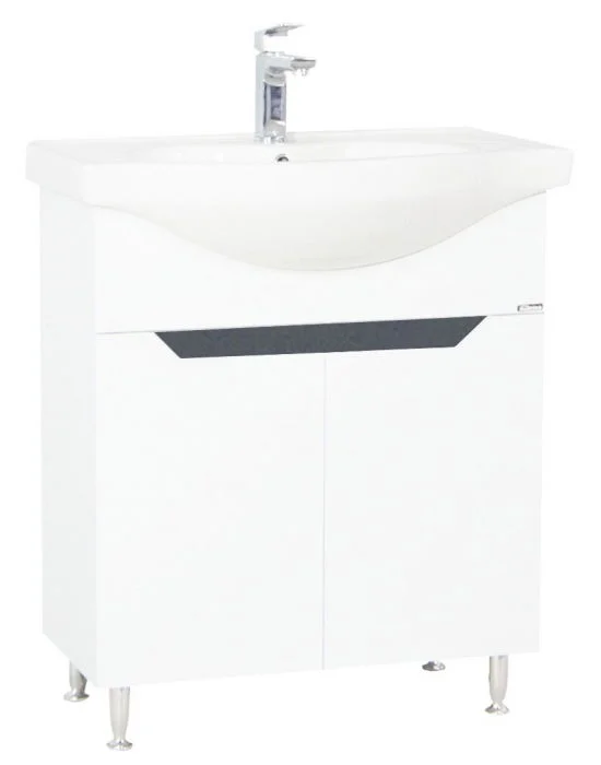 Set Baza front MDF si Lavoar seria 050, 70 cm alb antracit