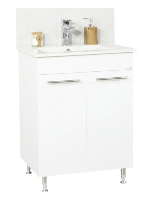 Set Baza front MDF si Lavoar seria 054, 60 cm, alb