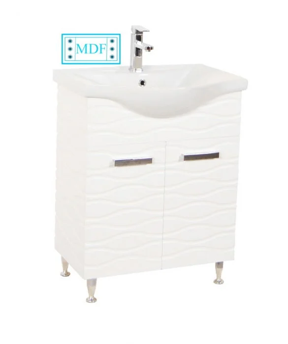 Set Baza front MDF si Lavoar seria 144, 65 cm, alb