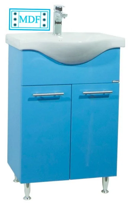 Set Baza front MDF si Lavoar seria 153, 60 cm, bleu