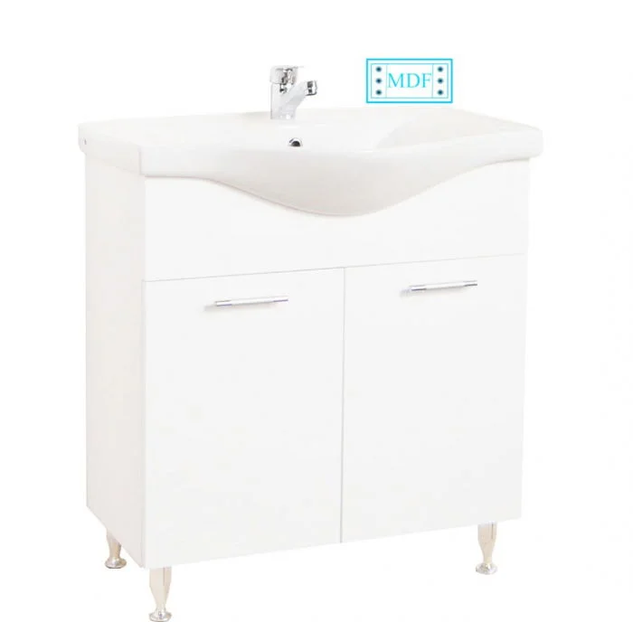 Set Baza front MDF si Lavoar seria 153, 75 cm, alb