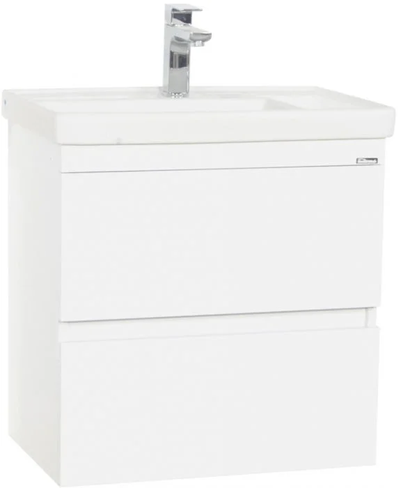 Set Baza front MDF si Lavoar seria 286, suspendata cu sertare, 60 cm, alb