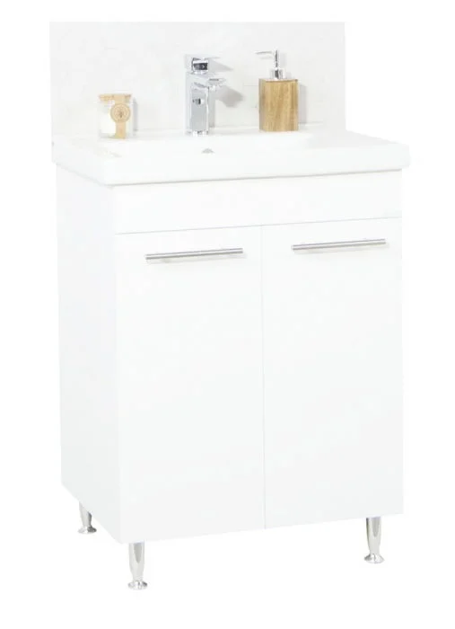 Set Baza front MDF si Lavoar seria 754, montat, 60 cm, alb