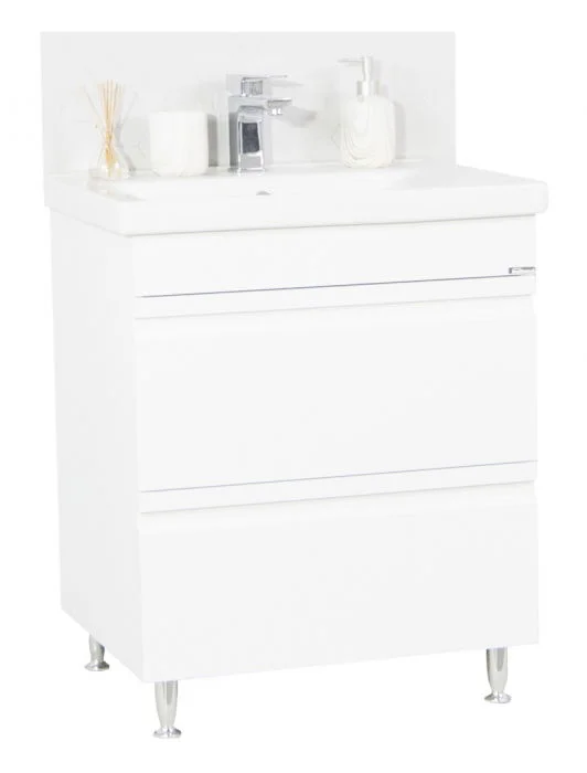 Set Baza front MDF si Lavoar seria 786, cu sertare, 70 cm, alb