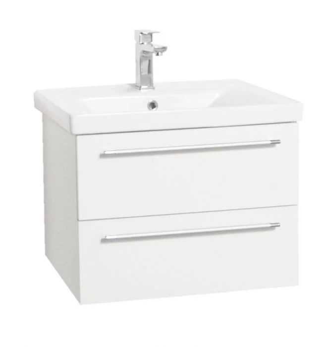 Set Baza si Lavoar seria 757, suspendata cu sertare, 60 cm, alb