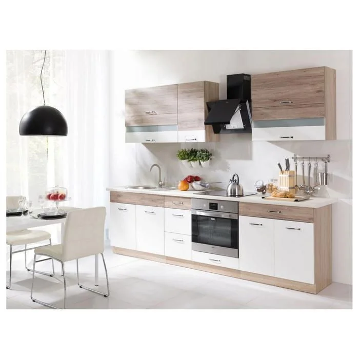 Set Bucatarie ECONO A, L 270, 7 corpuri, fara blat termorezistent, corp sonoma, fronturi sanremo + alb lucios