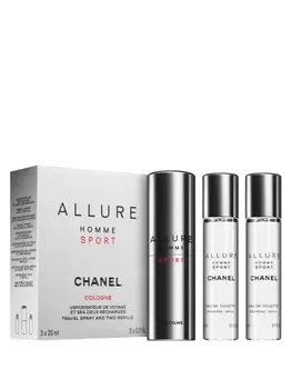 Set cadou Chanel Allure Homme Sport Cologne (Apa de colonie reincarcabila 30 ml + 2 x Rezerva apa de colonie, 30 ml), pentru barbati