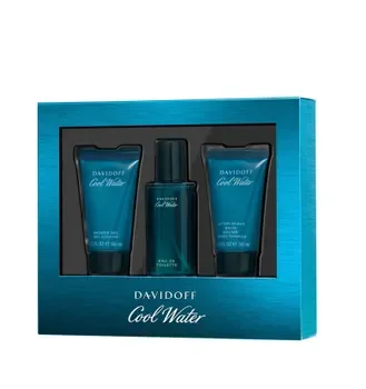 Set cadou Davidoff Cool Water (Apa de toaleta 40 ml + Gel de dus 50 ml + After shave balsam 50 ml), pentru barbati