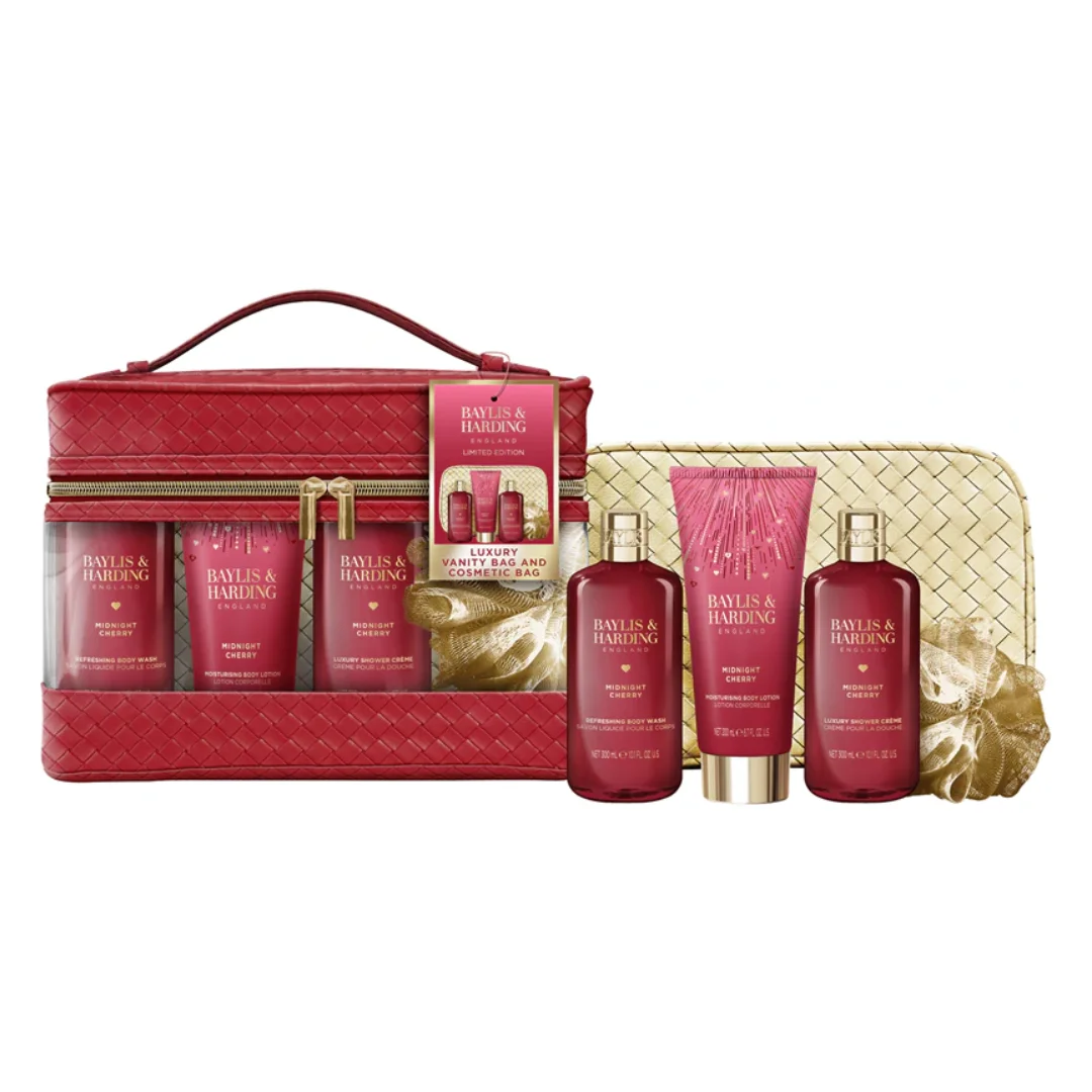 Set cadou de ingrijire Midnight Cherry Bags Of Beauty, 6 piese, Baylis&Harding