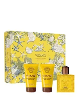 Set cadou Versace Eros Energy (Apa de parfum, 50 ml + Gel de dus, 50 ml + Balsam dupa ras, 50 ml), pentru barbati