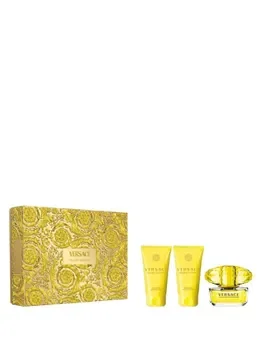 Set cadou Versace Yellow Diamond (Apa de toaleta, 50 ml + Gel de dus, 50 ml + Lotiune de corp, 50 ml), pentru femei
