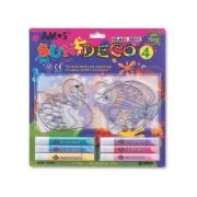 Set creativ, 6culori x 10. 5ml, 2 sabloane mari, diverse culori, Amos, Sun Deco IV, SD10B6-D3