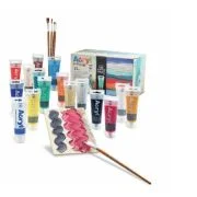 Set de acrilice Morocolor Primo, 75 ml, diverse culori, 14culori, 1 pasta