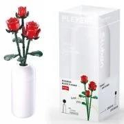 Set de Constructie Flowers Trandafir Rosu, 258 piese, Sluban