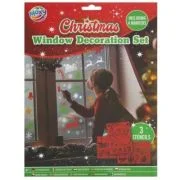 Set de decoratiuni pentru ferestre, cu markere si sabloane, tematica Craciun