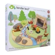 Set de joaca camping in natura, din lemn premium Wildlife Camping Playset