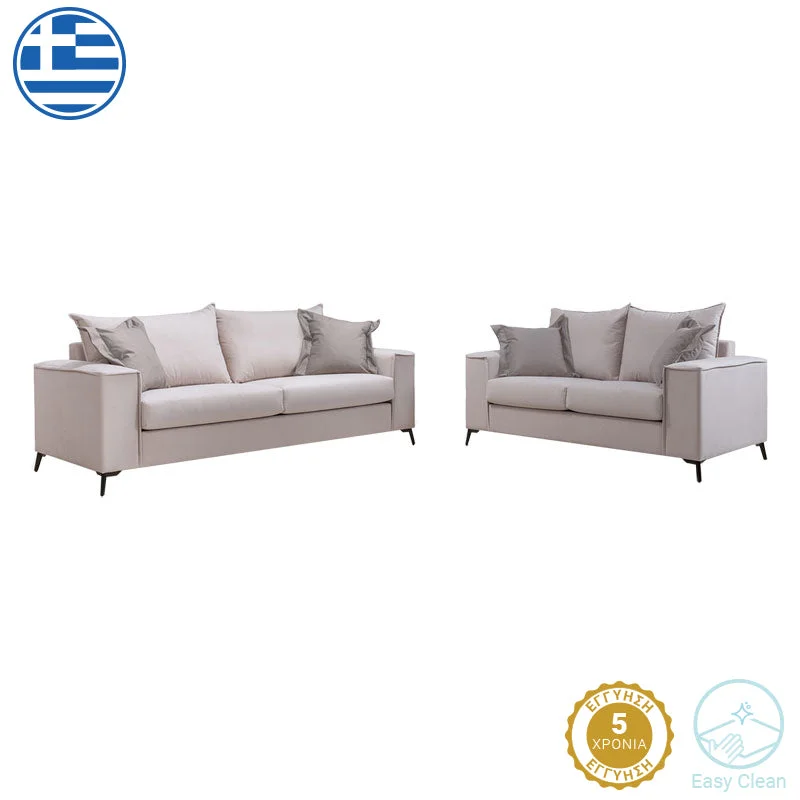 Set de living Verona 2 buc 2-3 locuri crem mak01 - perne Latte mak03 93x225