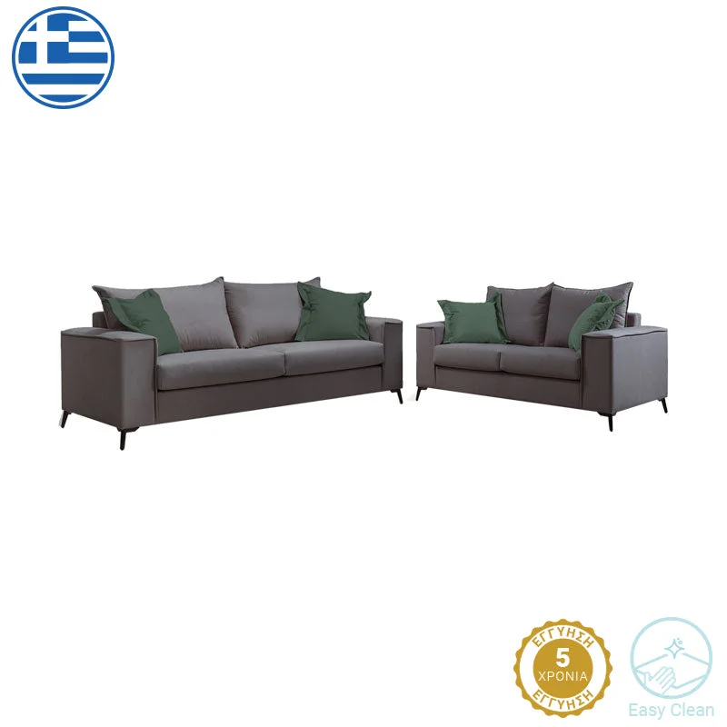 Set de living Verona 2 piese 2-3 locuri antracit mak14 - perne de cedru mak07 93x225