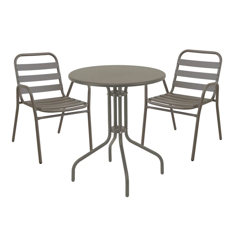 Set de sufragerie Sussie-Vergo  set de 3 sampanie metal-aluminiu D60x70cm