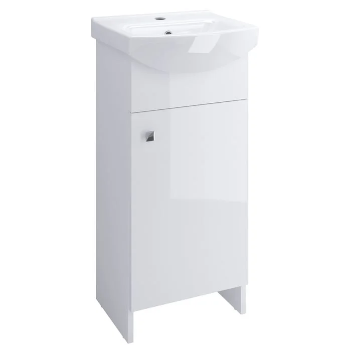 Set dulap baie cu 1 usa si lavoar inclus, 40 x 33 cm, Cersanit Sati