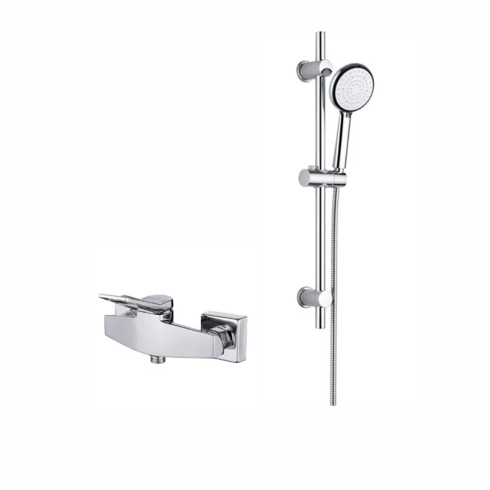 Set dus cu bara, furtun si para dus cu 6 functii Deante Boro si baterie dus, Cersanit Cromo