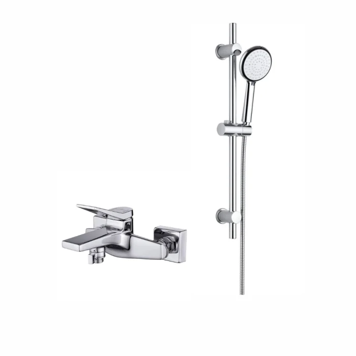 Set dus cu bara, furtun si para dus cu 6 functii Deante Boro si baterie dus, crom lucios, Cersanit  Cromo