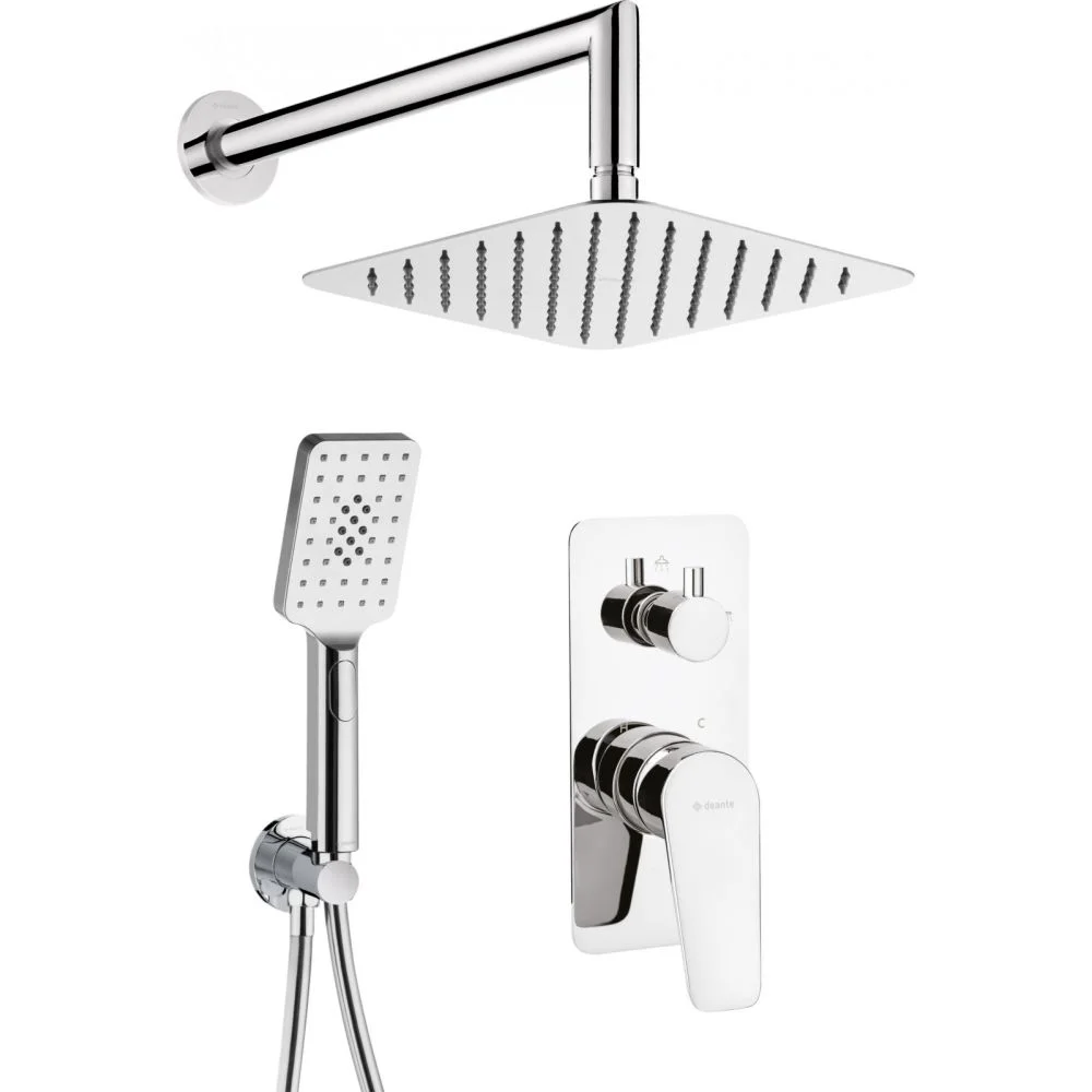 Set dus incastrat crom lucios cu palarie patrata Deante, Jasmin