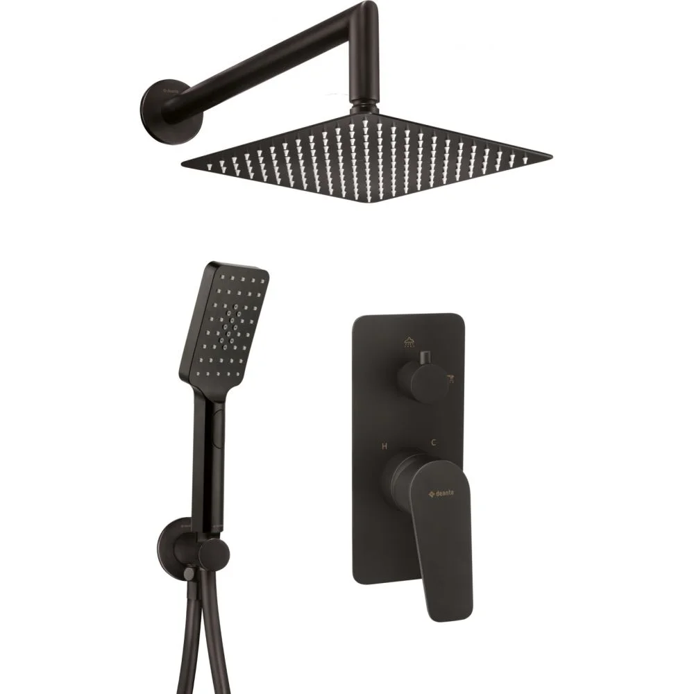 Set dus incastrat negru mat cu palarie patrata Deante, Jasmin