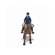 Set Echitatie cal si jocheu in jacheta albastra, Papo