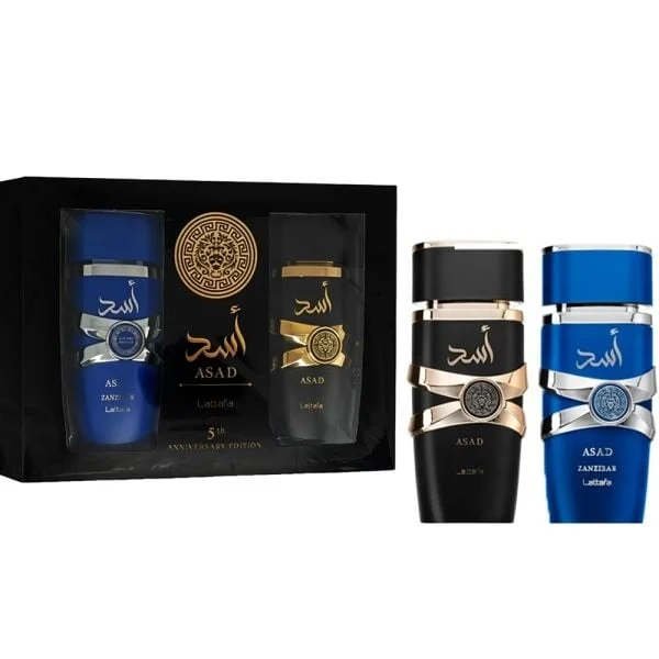 Set Lattafa Asad si Asad Zanzibar, apa de parfum, 100 ml, barbati