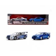 SET MASINUTE METALICE FAST &amp; FURIOUS BRIAN'S NISSAN SKYLINE GT-R(BNR34) SCARA 1 LA 32