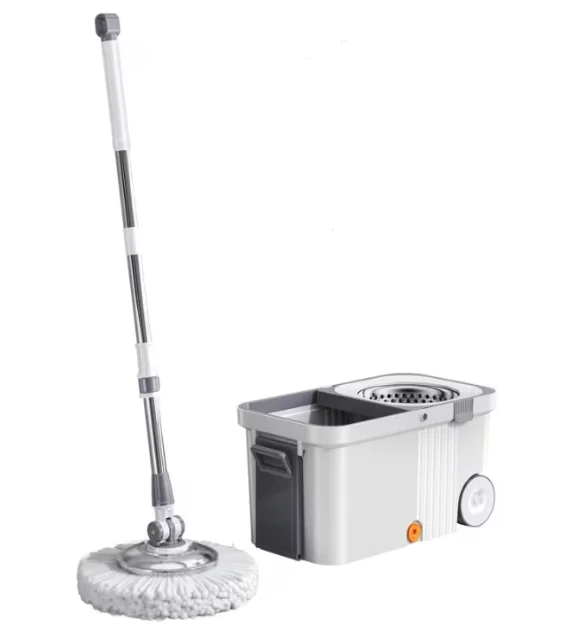 Set mop rotativ 360 grade cu galeata centrifuga din inox galeata portabila sistem evacuare apa