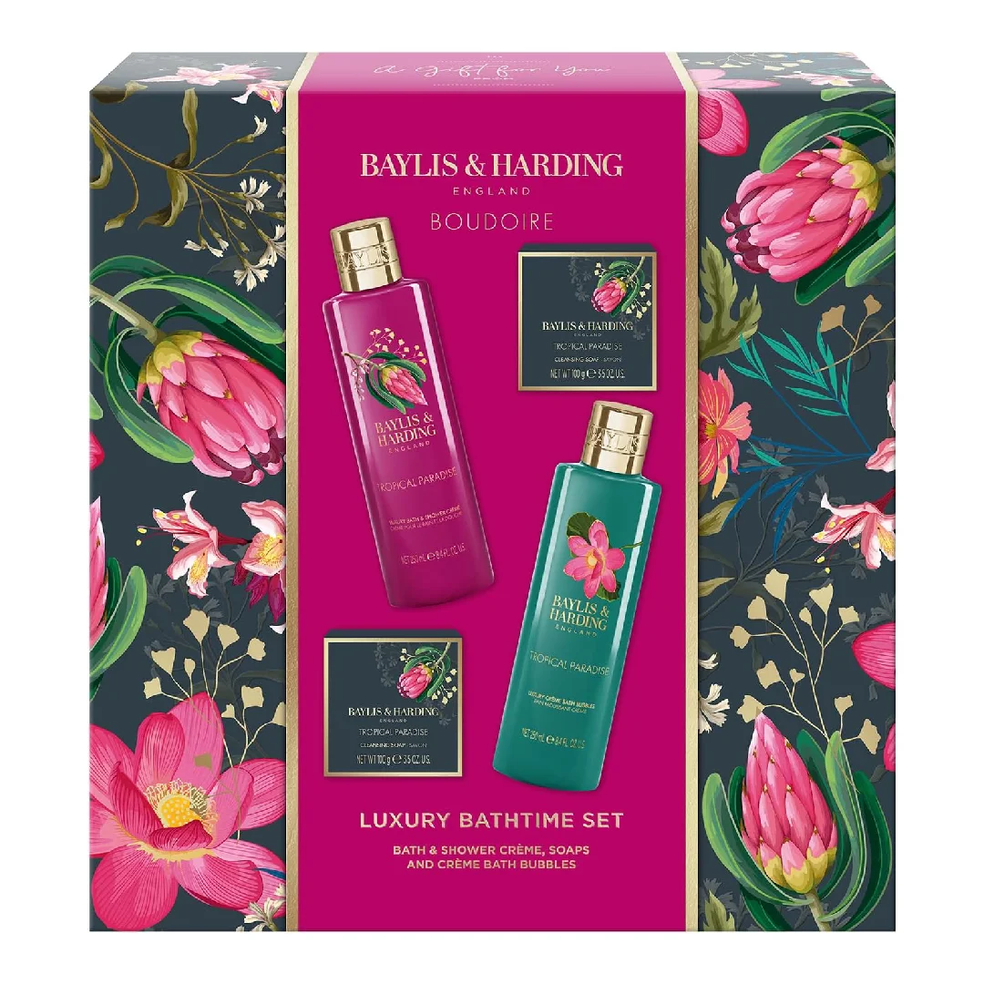 Set pentru ingrijire corporala Boudoire Tropical Paradise, 4 piese, Baylis & Harding