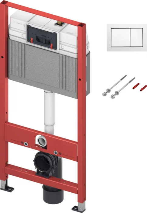 Set rezervor incastrat TECEbase, 50x112 cm, cu clapeta de actionare alba