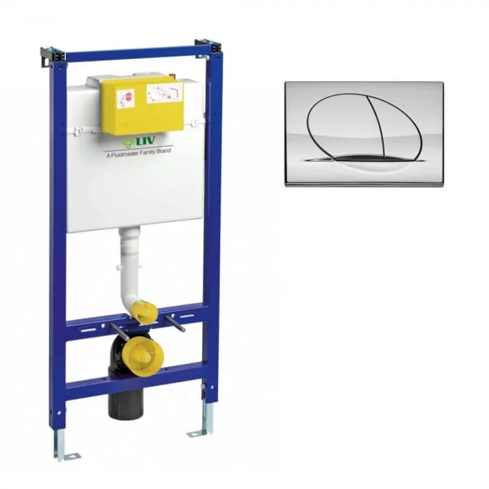 Set rezervor WC incastrat Liv Jog si clapeta crom lucios Selenite Duo