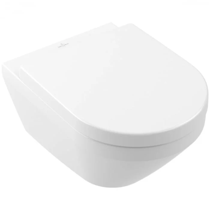 Set vas WC suspendat alb alpin cu capac soft close, Direct Flush  Twist Flush, Villeroy  Boch Architectura