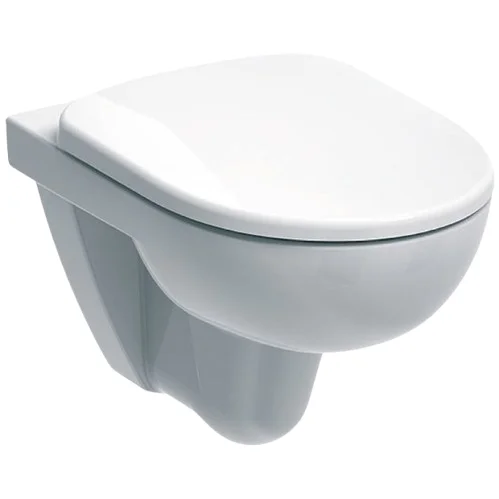 Set vas wc suspendat alb, ceramica sanitara, cu capac din duroplast, soft close, Geberit Selnova