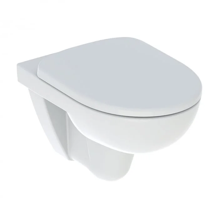 Set vas WC suspendat rimless alb cu capac soft close si quick release, Geberit Selnova
