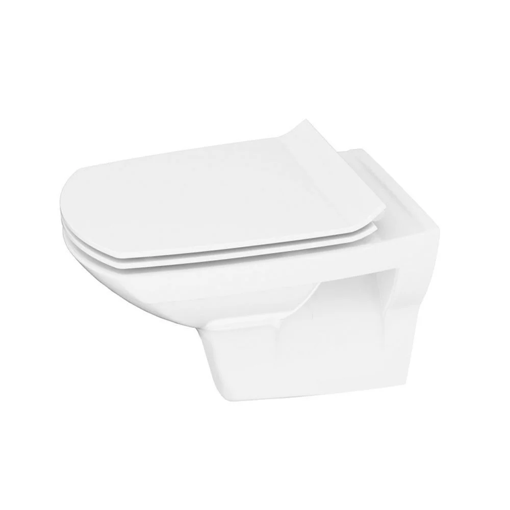 Set vas wc suspendat rimless cu capac soft close si easy off Cersanit, Carina