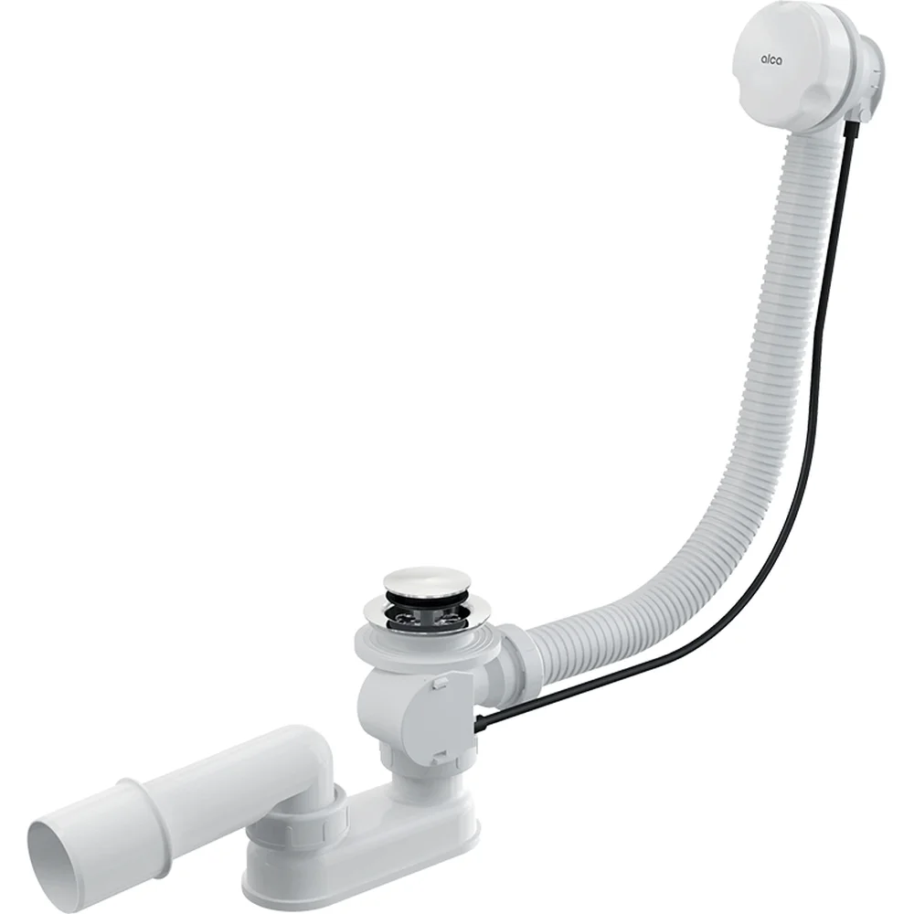 Sifon cada baie automat cu ventil, dop plastic alb O70 mm preaplin Alcadrain A51BM-80