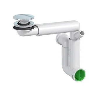 Sifon cu pahar decantor,  reglabil, 1 1 4 toli, evacuare 32 mm, Cersanit Leanloc Space Saving,