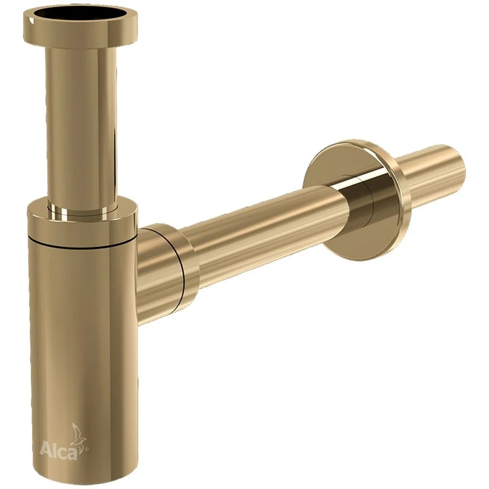 Sifon metalic auriu lucios pentru lavoar, Alcadrain
