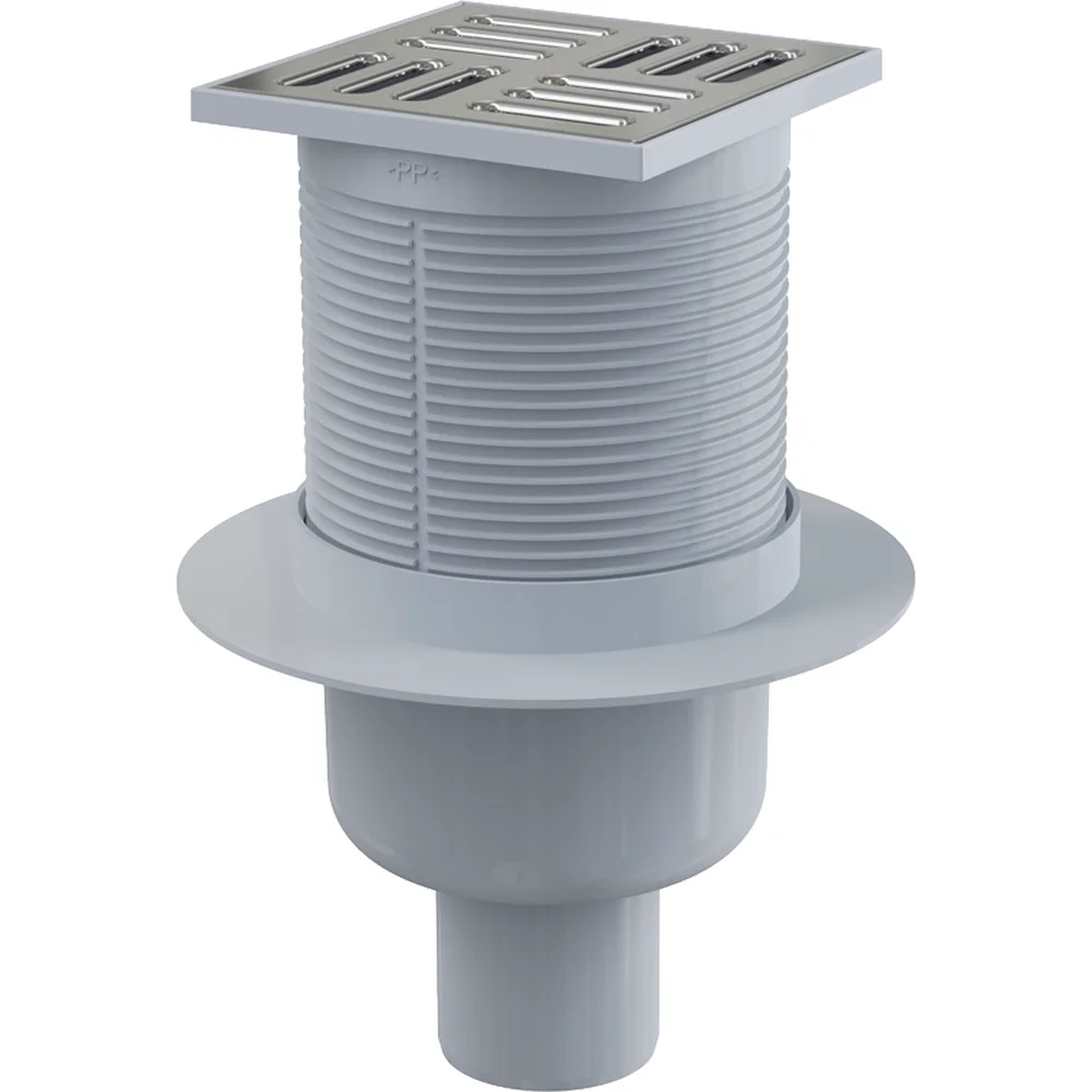 Sifon pardoseala cu gratar otel inoxidabil, 105x105 mm iesire verticala Alcadrain APV2